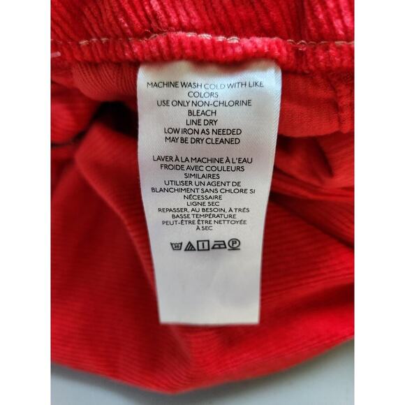 NWT Maeve The Colette Cropped Corduroy Wide Leg Pants Sz 24 Tall Red #7C415 - Picture 9 of 10